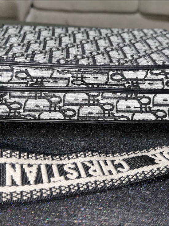 Dior Handbags - Dior Black and White Logo Jacquard Wallet Crossbody